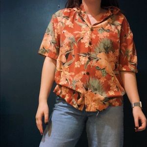 Bermuda Bay orange Hawaiian shirt